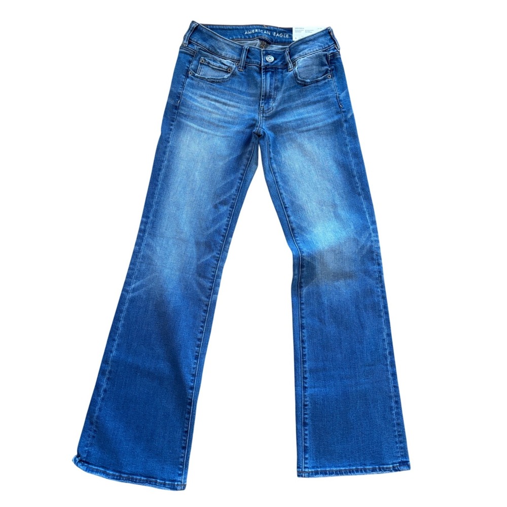 NWT American Eagle Favorite Boyfriend Low Rise Jeans Blue Super Stretch 6